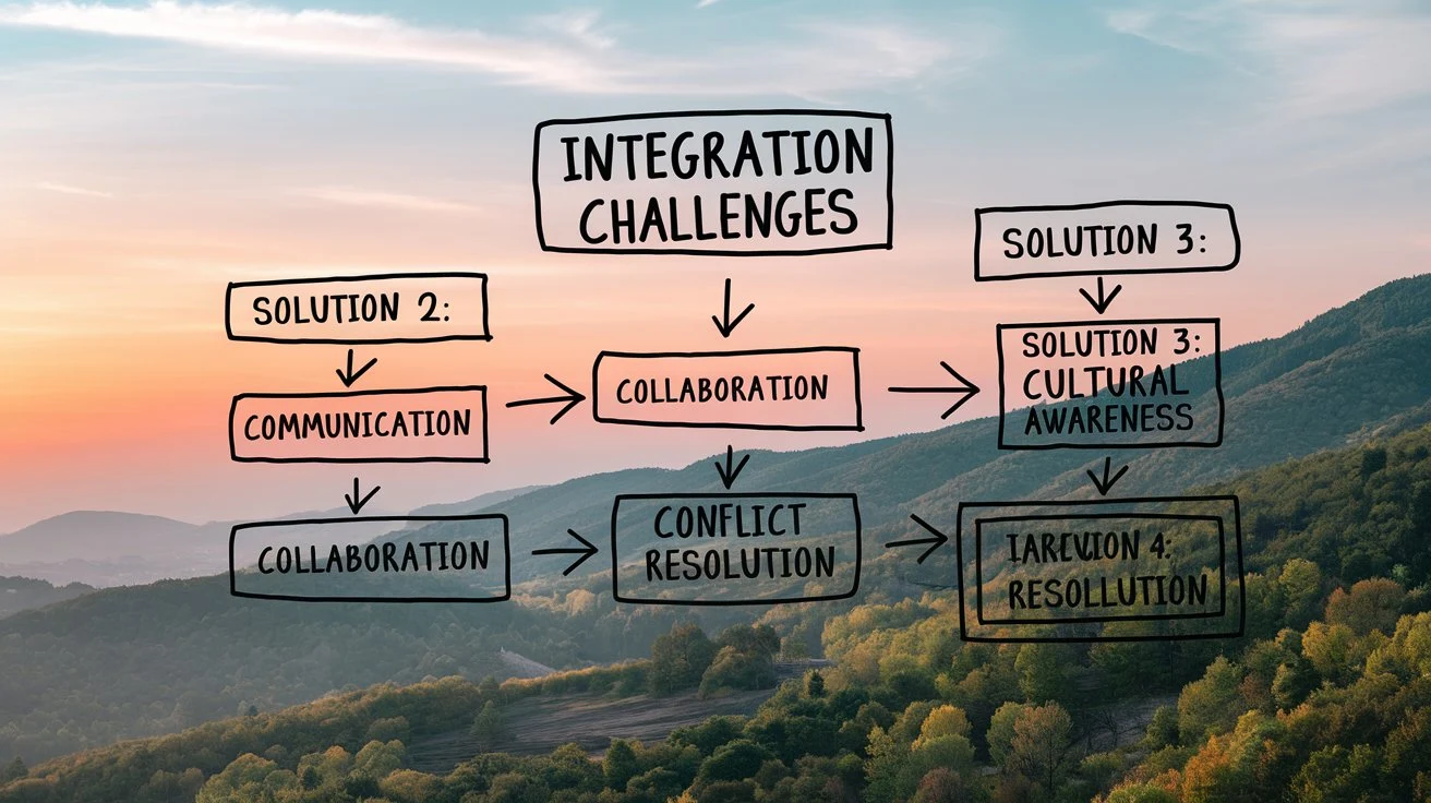 Integration Challenges: Flowchart showing integration challenges and solutions.