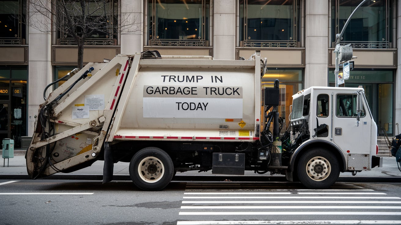 Trump in Garbage Truck Today
