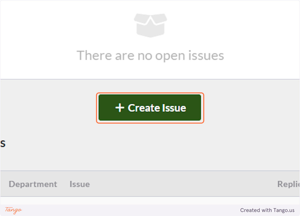 Click on Create Issue