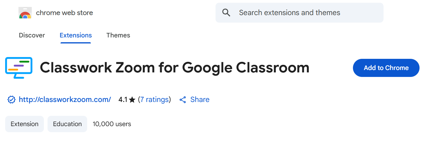 Classwork Zoom Average User Rating