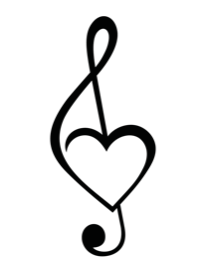 A heart and treble clef

Description automatically generated