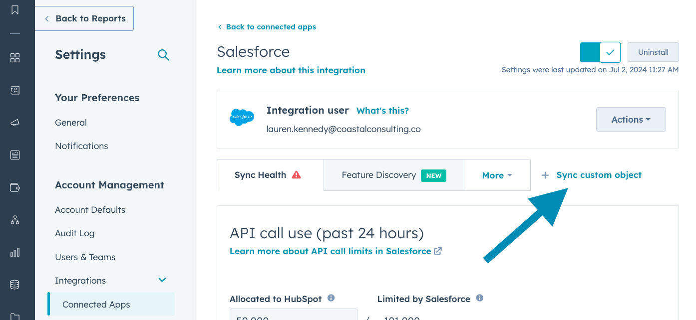 Step 3 of creating custom objects: Syncing with Salesforce