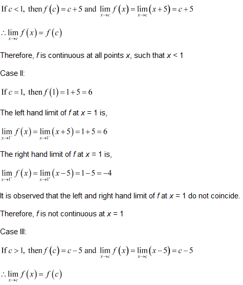 chapter 5-Continuity & Differentiability Exercise 5.1