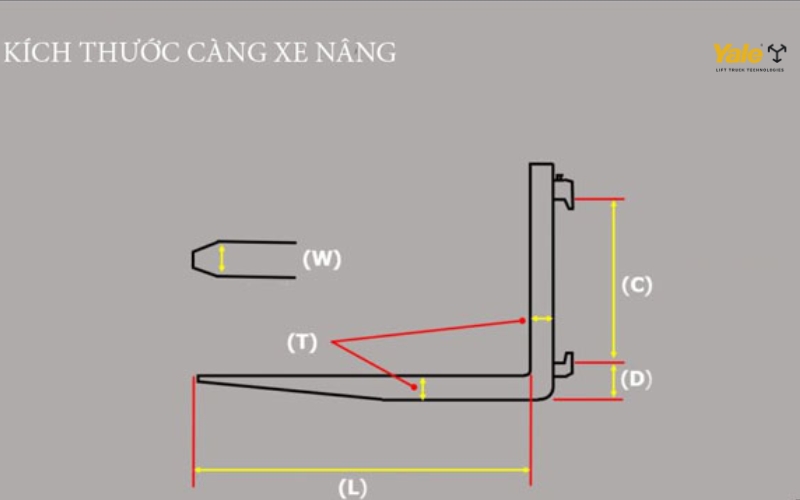 Kích thước càng xe nâng