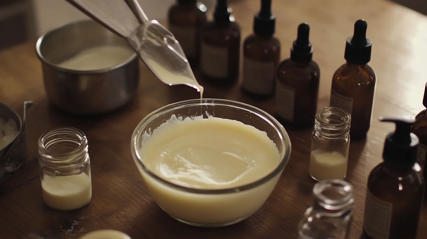 Mixing lye and oils to make tallow soap