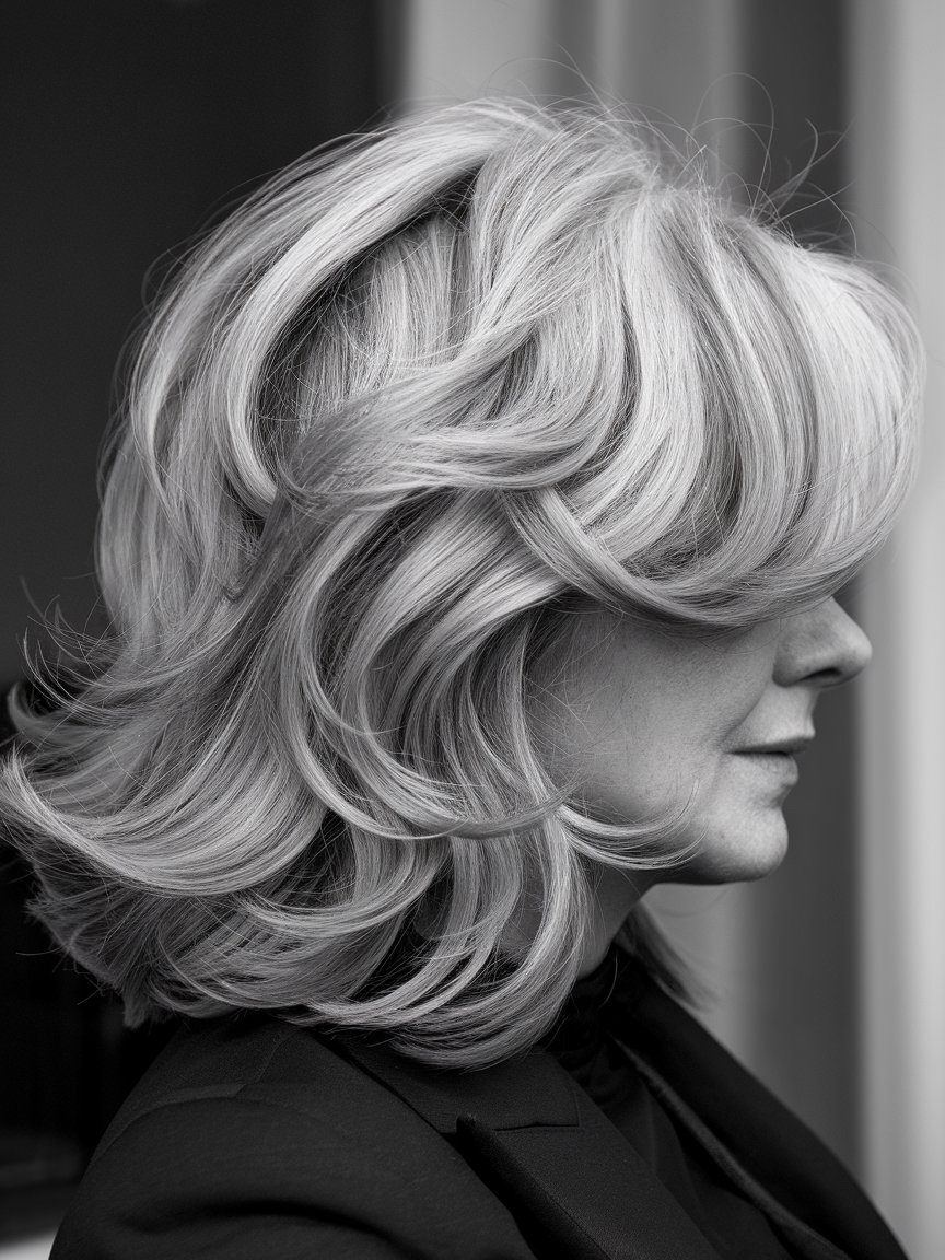 20. Voluminous Gray Bob