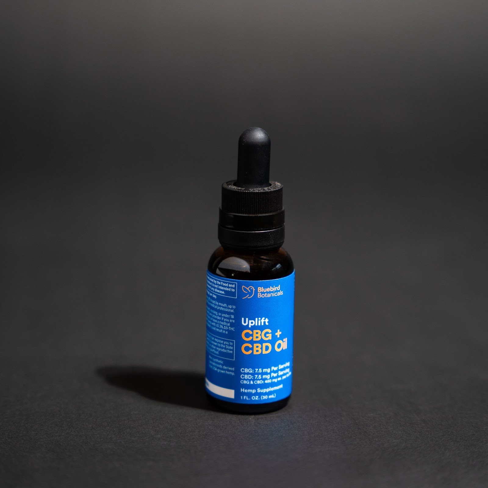 Bluebird Uplift CBG plus CBD oil designed for focus, energy, and daily wellness routines