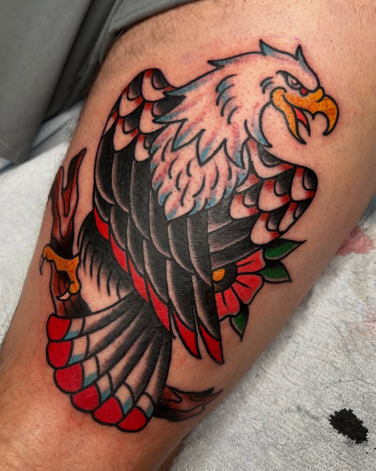 Eagle Thigh Tattoo