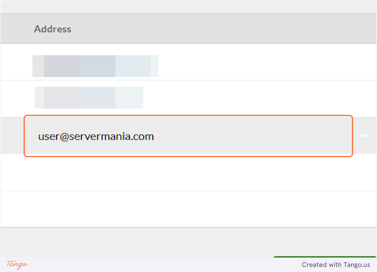 Click on user@servermania.com
