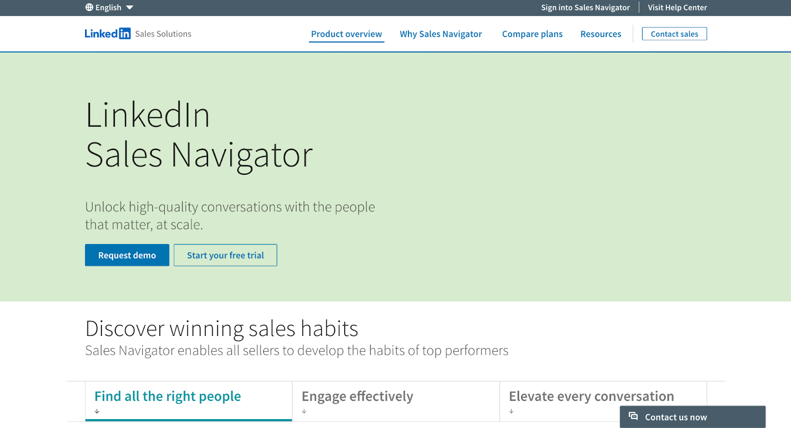 LinkedIn Sales Navigator Landing Page