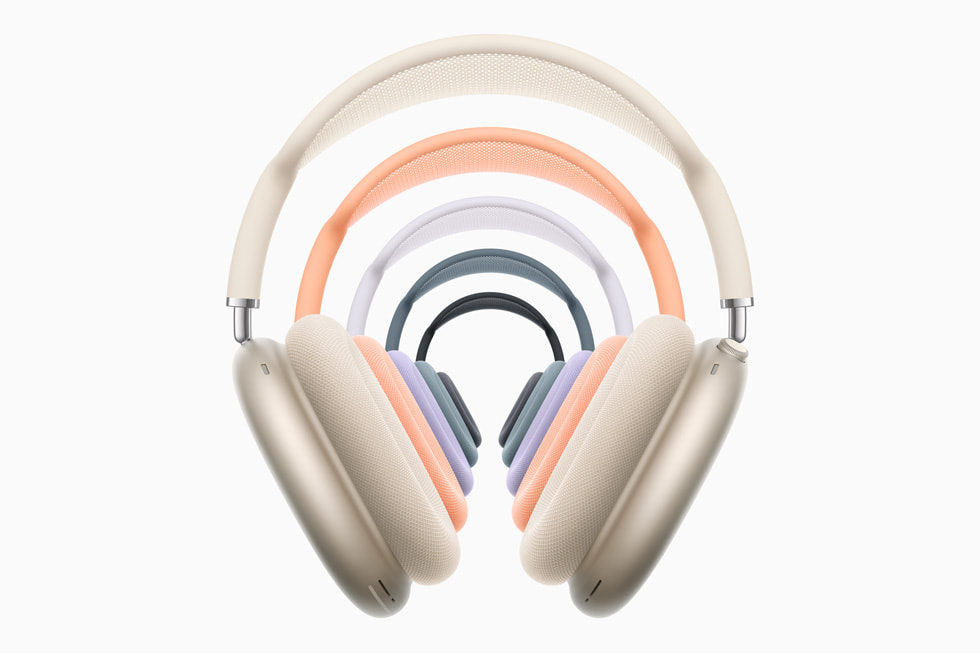 Air Pods Max shown in various colors