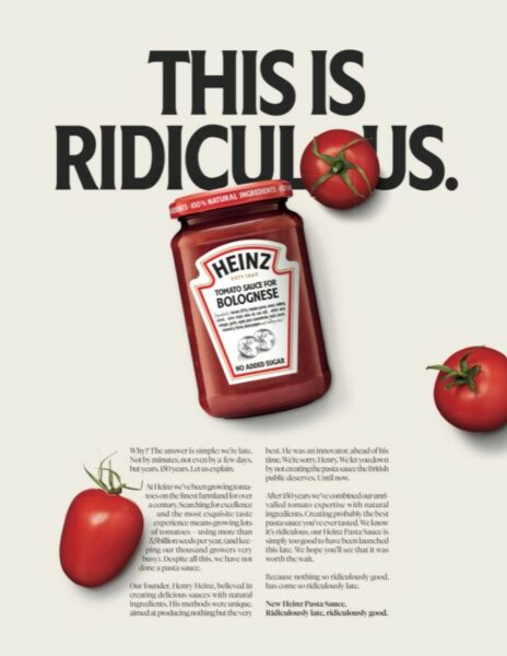 Banner publicitário de ketchup Adheart