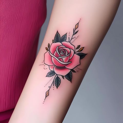 Pink Rose Tattoo