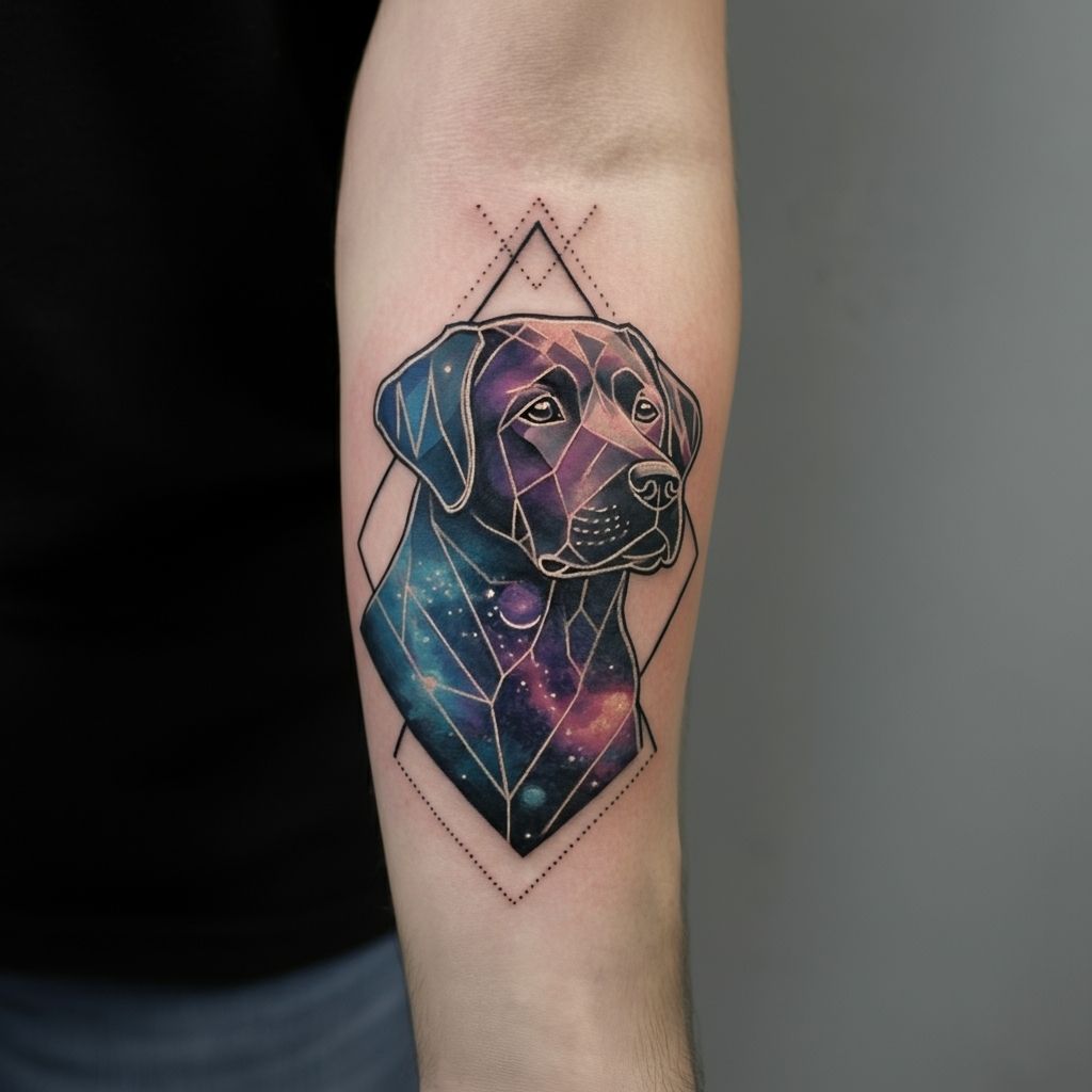 Geometric Labrador Tattoo