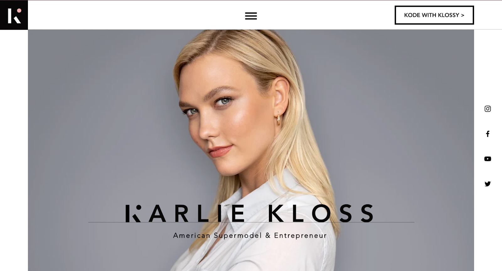 influencer website example karlie kloss