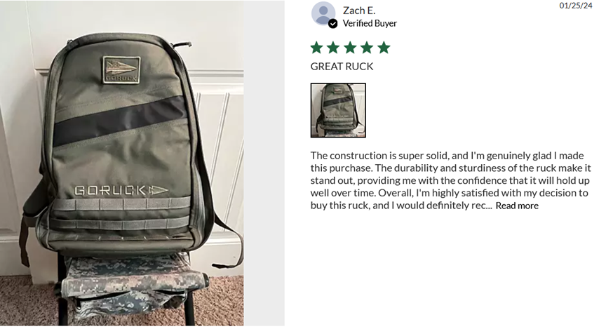 Testimonial 1 From a GoRuck Customer