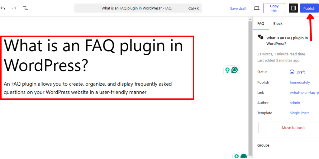 Publish FAQ