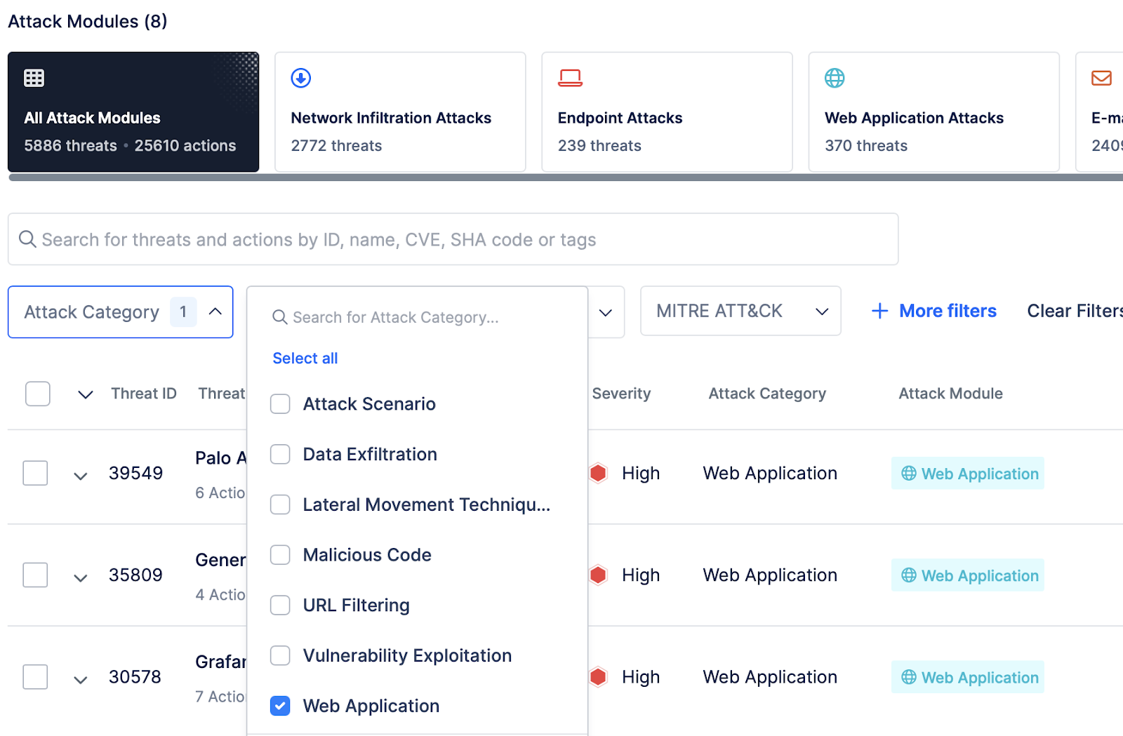 Picus Security Validation Platform Running Wide Range of Attack Vectors