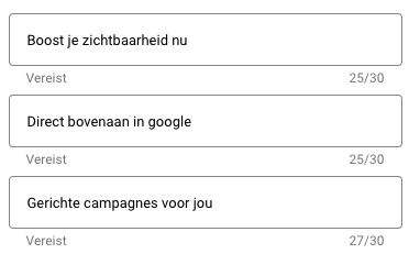 Koppen en beschrijvingen vastzetten in Google Ads: goed idee of niet?