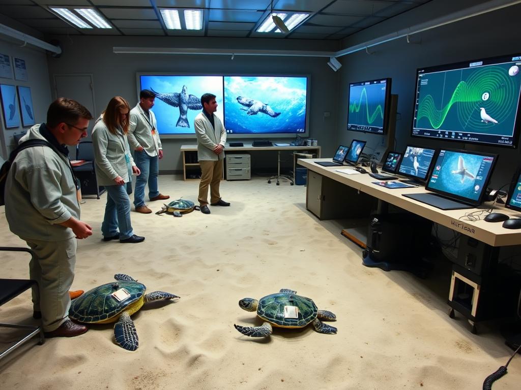 Researchers studying how animals like sea turtles and birds navigate using Earth's magnetic field
