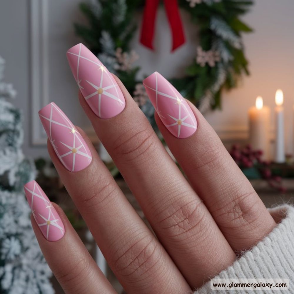 Pink Christmas Nails having Stylish Pink Holiday Nails
