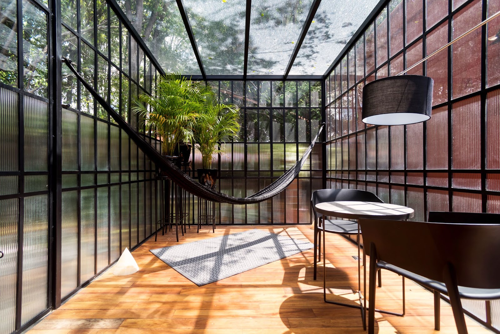 glass hammock lounge