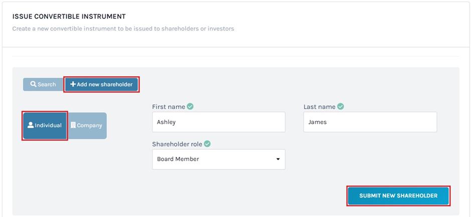 add new shareholder 
