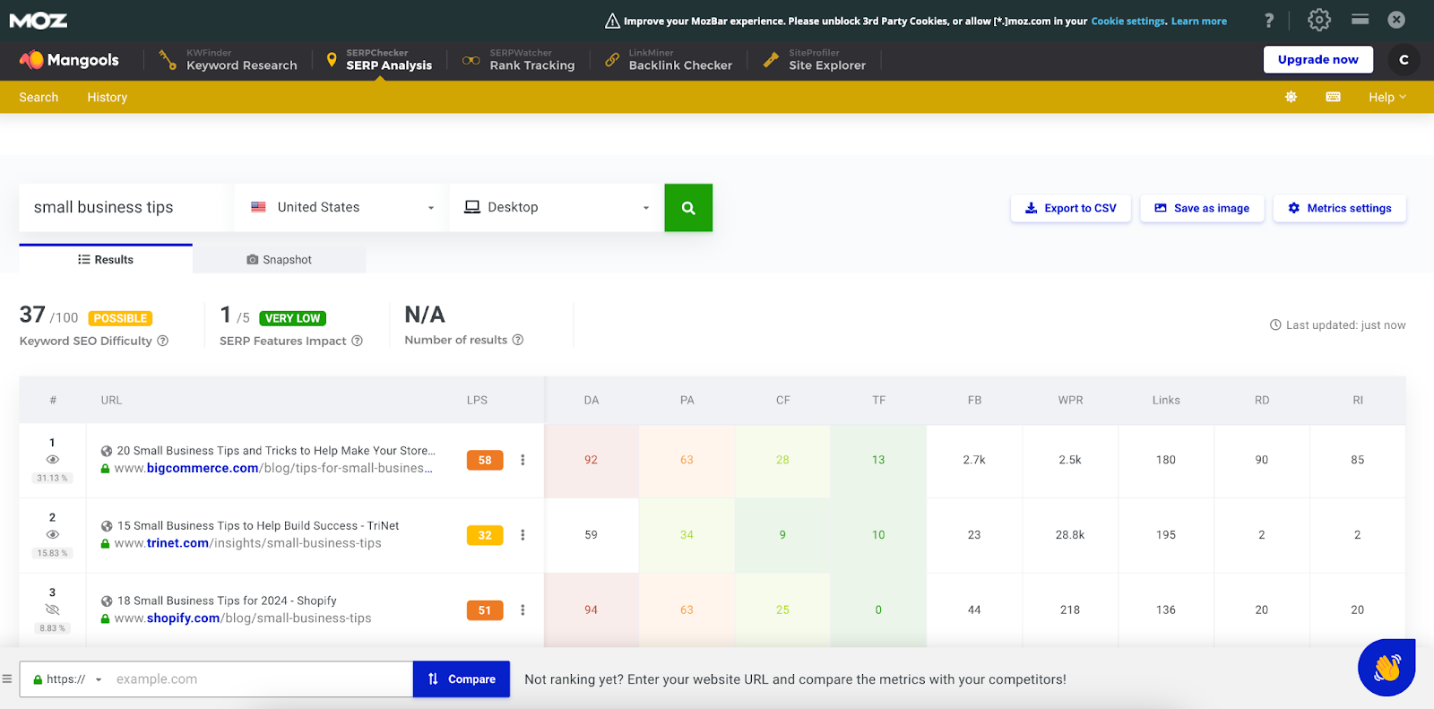 free serp analysis tool - mangools