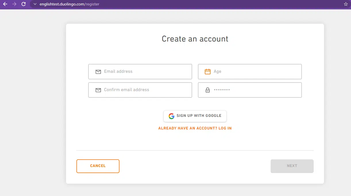 duoling account signup