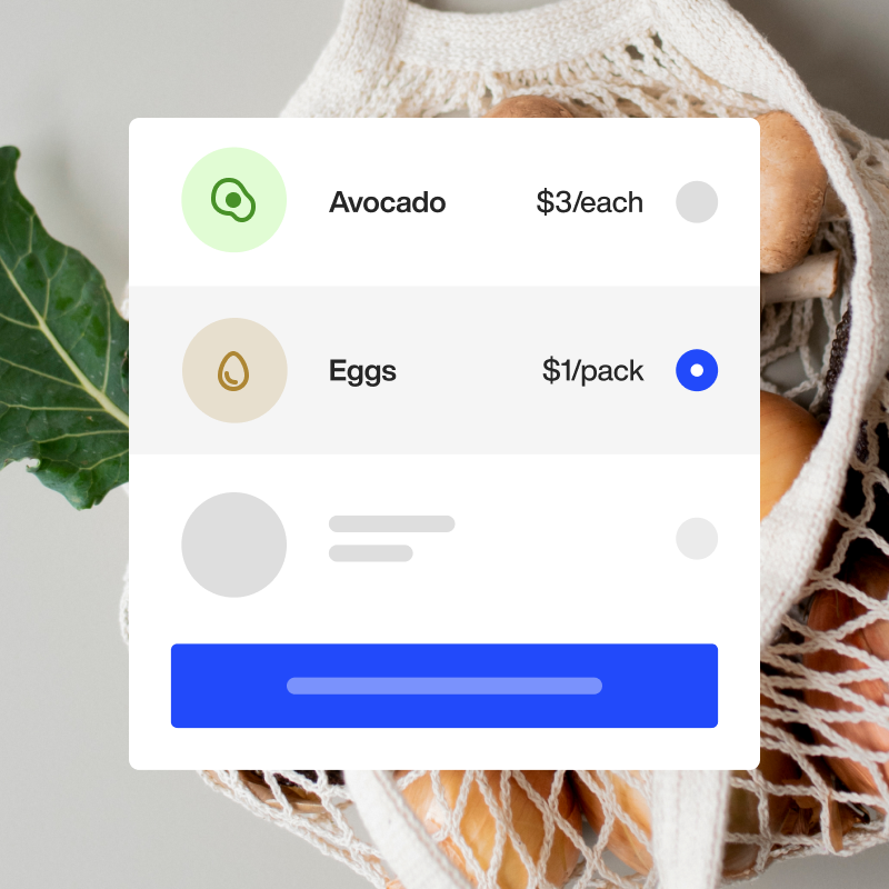 Grocery delivery software mockup