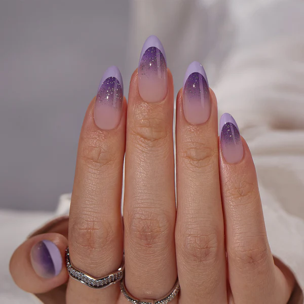 Olivia Rodrigo Nails (Purple Ombre Press-ons)