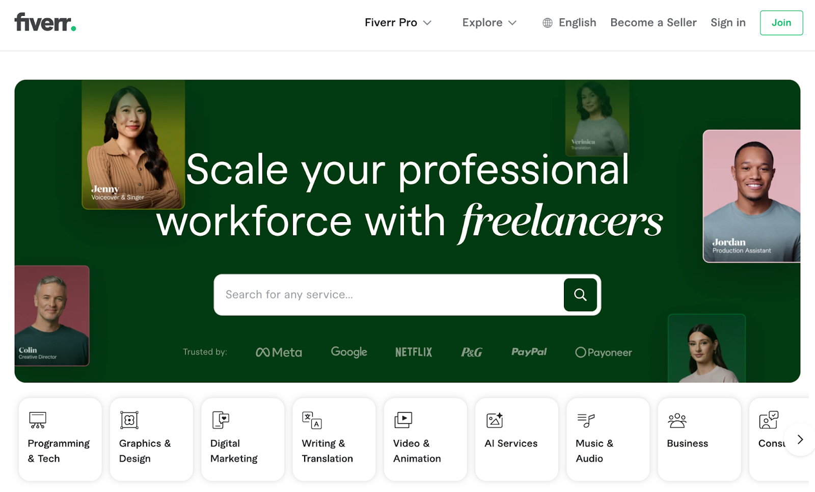 image of fiverr page