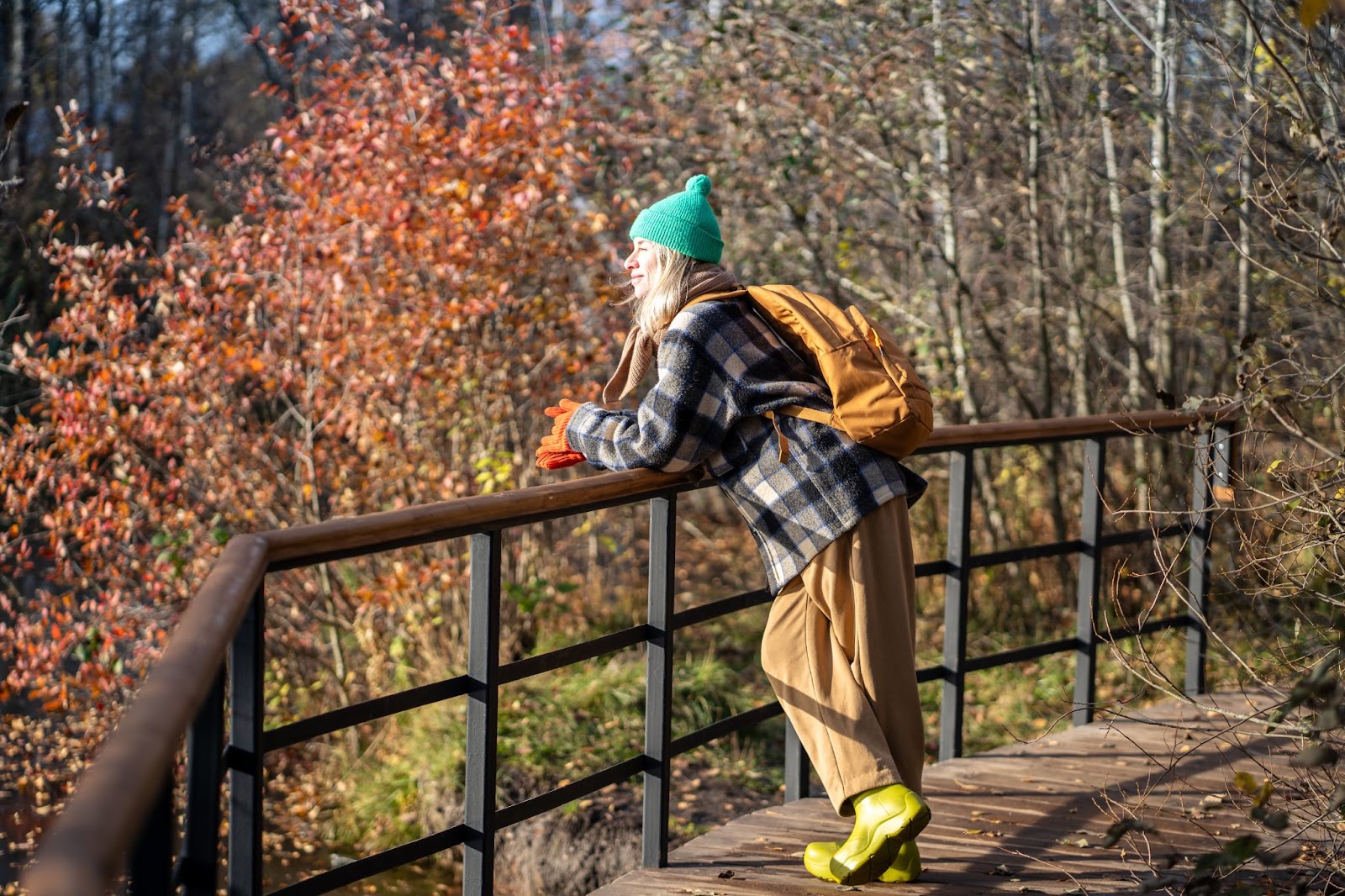 hiker enjoy sunrise