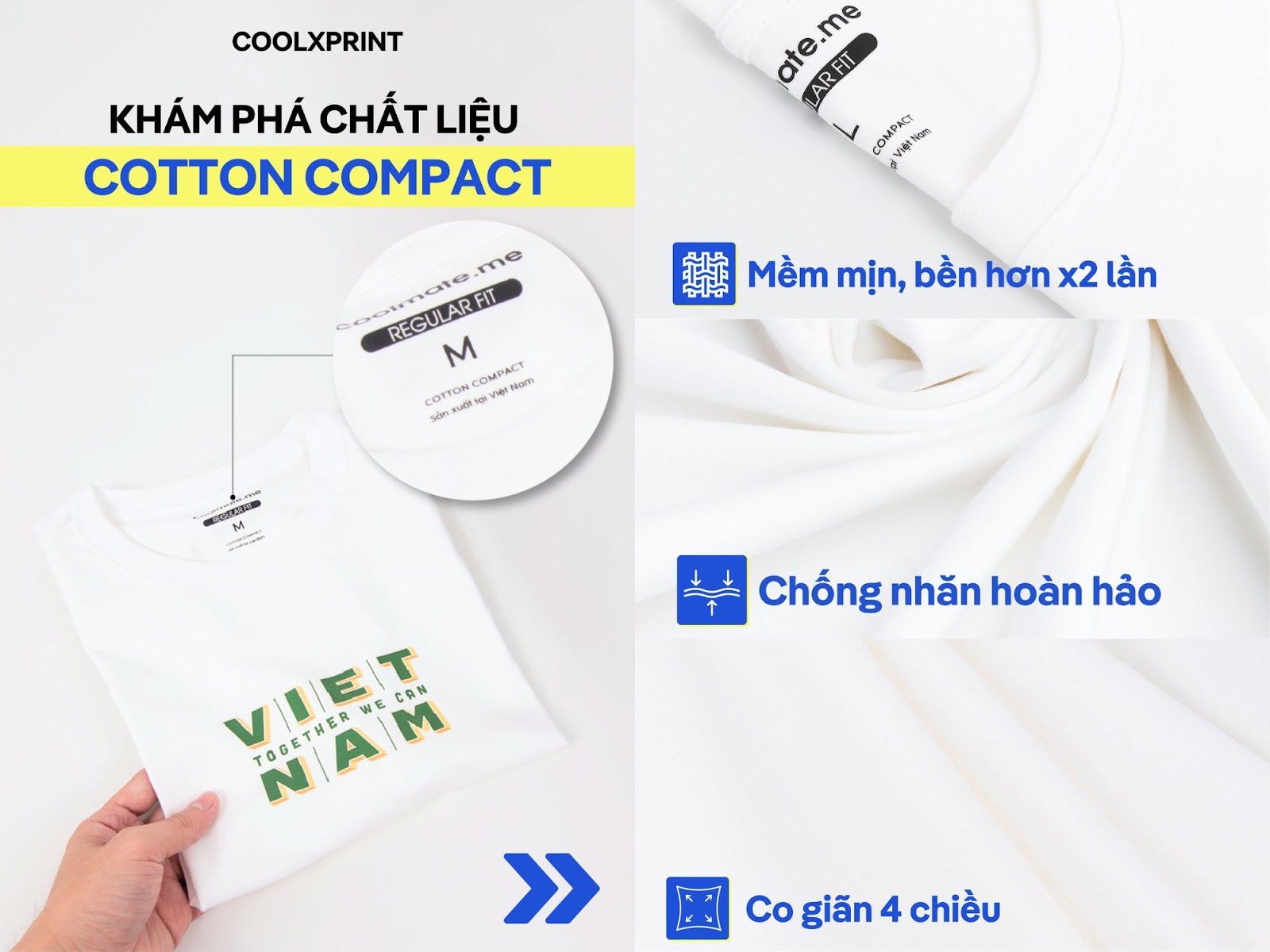 Chất liệu vải Cotton Compact