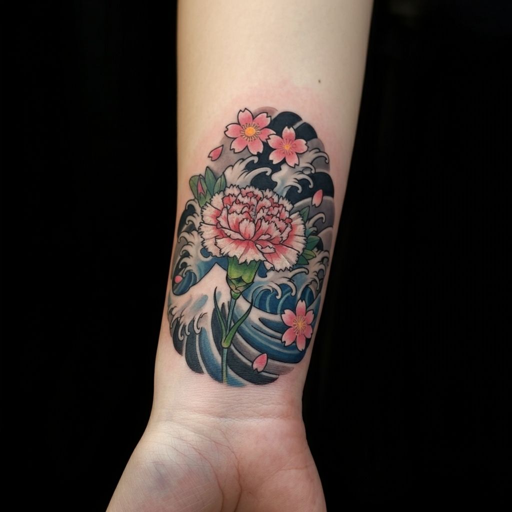 Japanese Carnation Tattoo