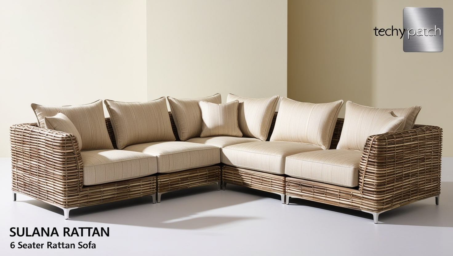 sulana rattan effect 6 seater sofa set