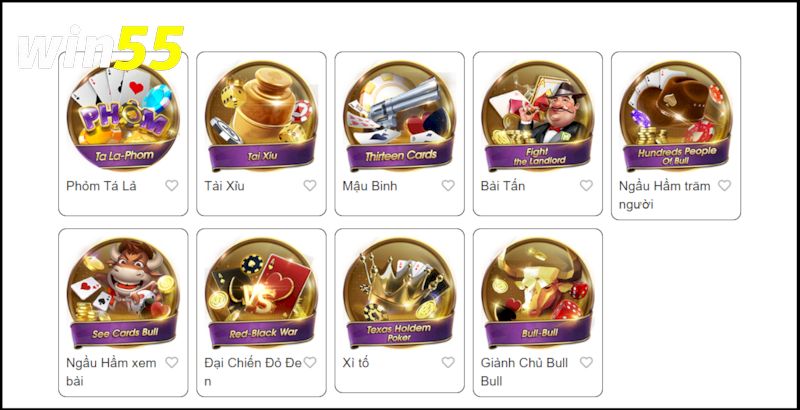 Sảnh game bài Win 55