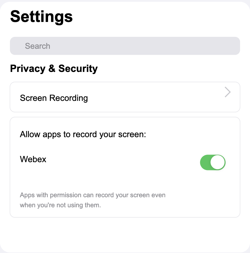 Access screen share in ios