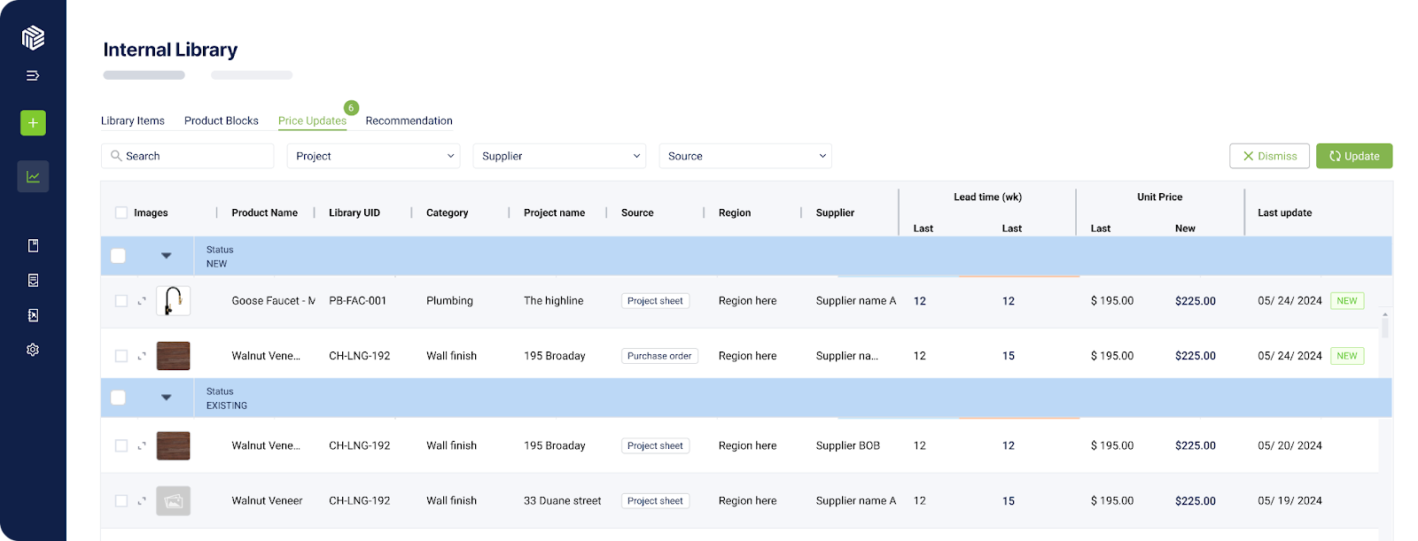 Tracking Alternate Supplies in the Fohlio Internal Library