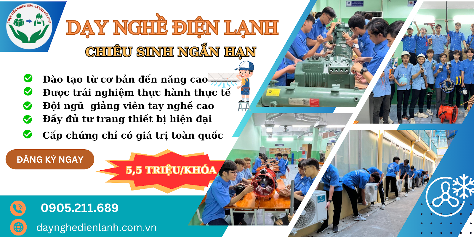 chiêu sinh nghề sửa chữa điện lạnh