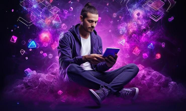 A man sitting on the ground using a tablet Mobile Gaming vs PC Gaming Which One Wins in 2025