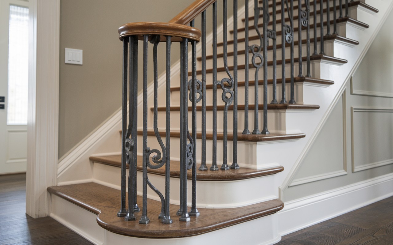 Round Iron Newel Post J