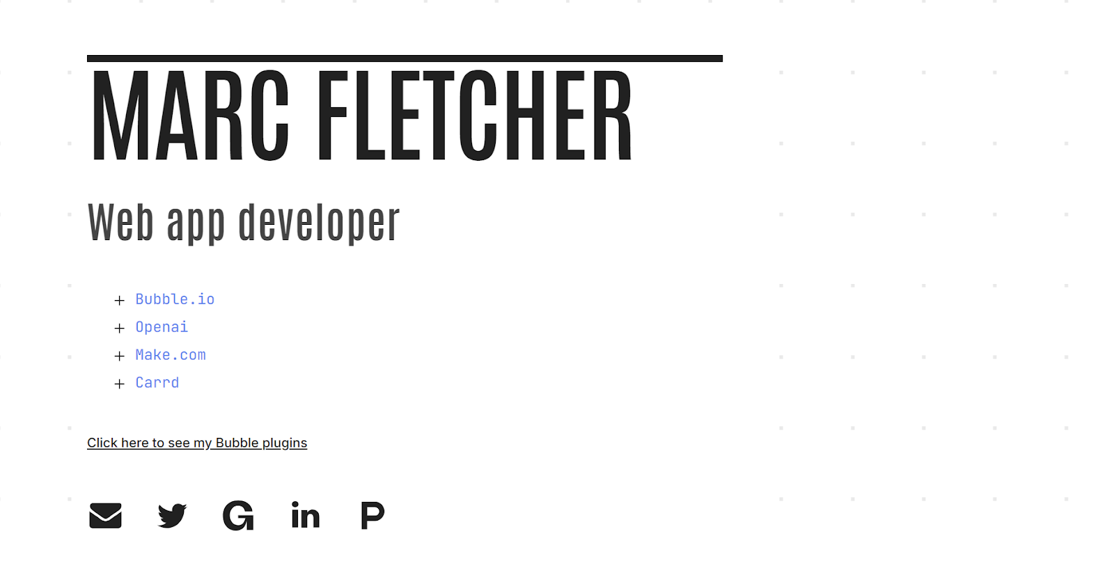 Marc Fletcher Carrd Website Example