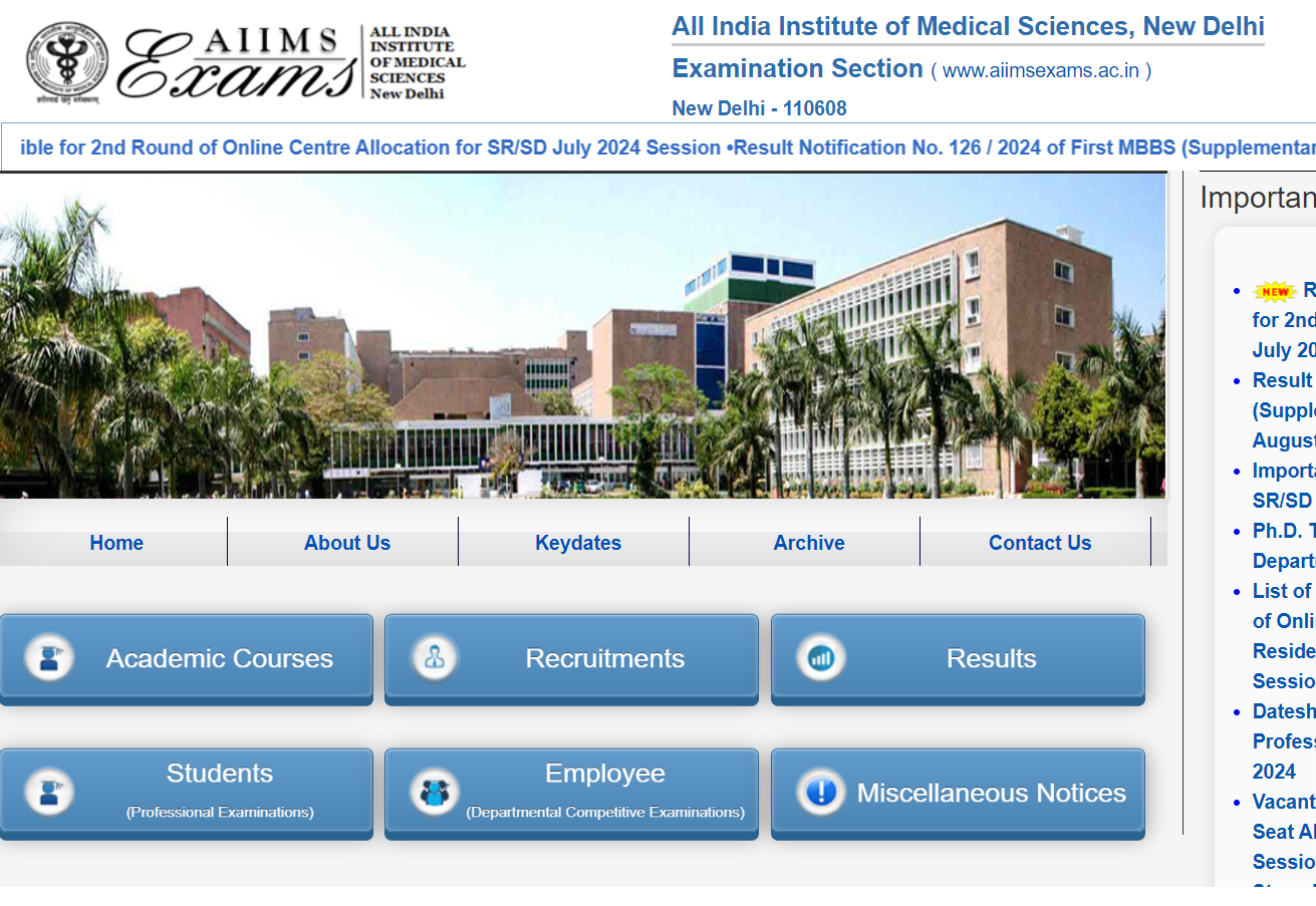 AIIMS NORCET 8 Exam Apply Online