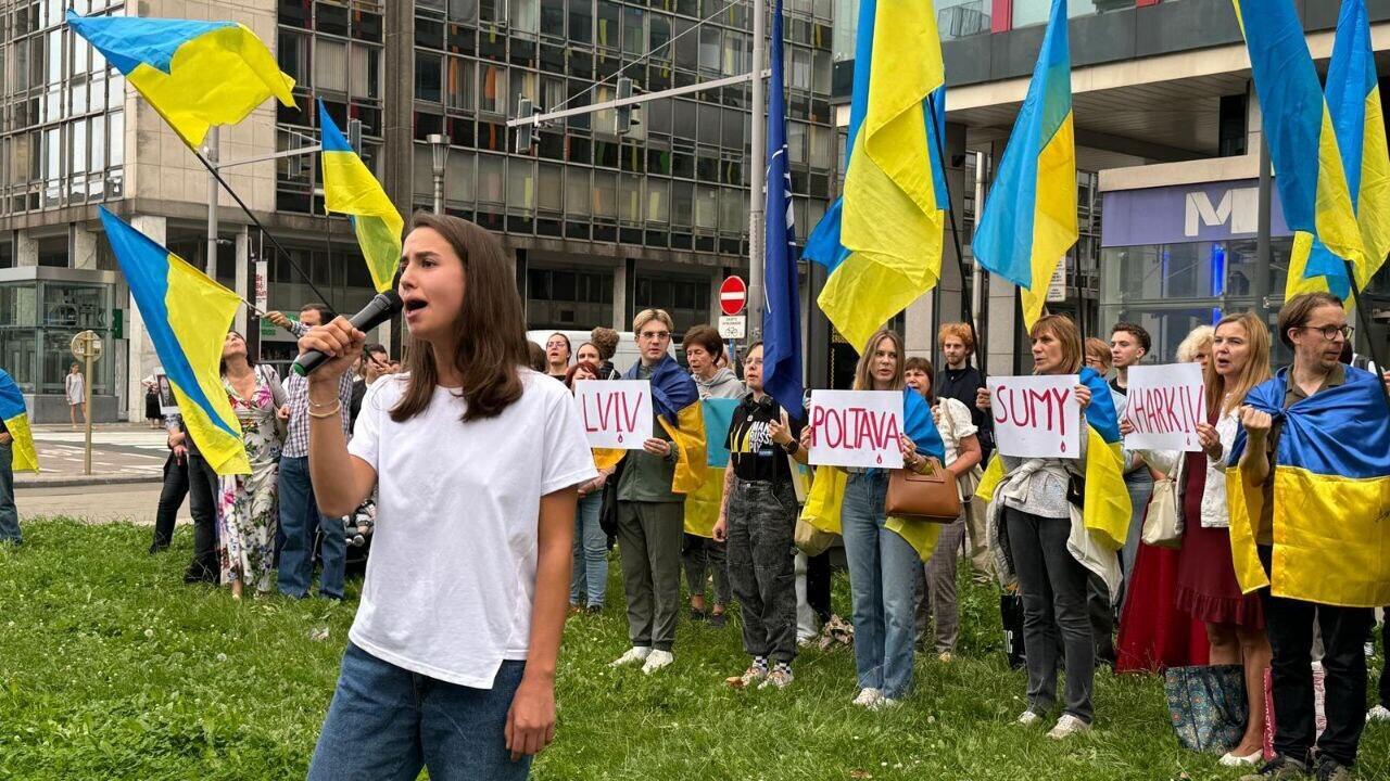 Демонстрація ГО Promote Ukraine навпроти Представництва РФ при ЄС. Бельгія, Брюссель, 5 вересня 2024