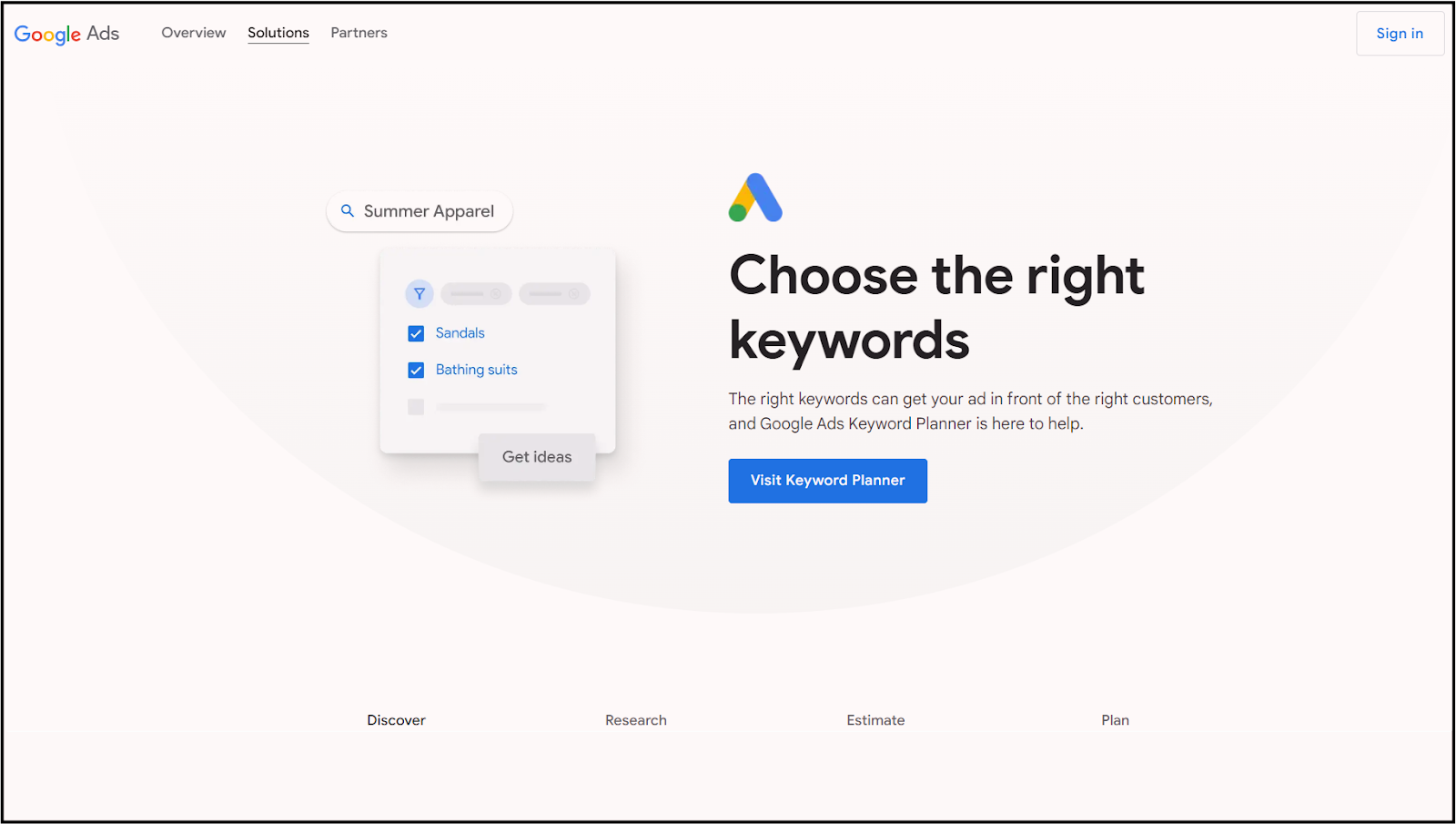 Google Keyword Planner - Choose the right keywords