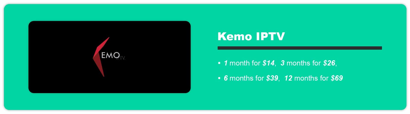 Kemo IPTV Pricing