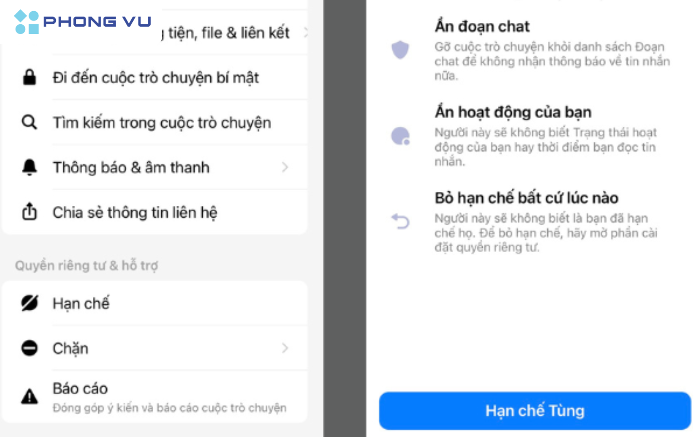 Cách bỏ hạn chế tin nhắn trên Messenger cực đơn giảnMột số câu hỏi thường gặp về cách bỏ hạn chế tin nhắn