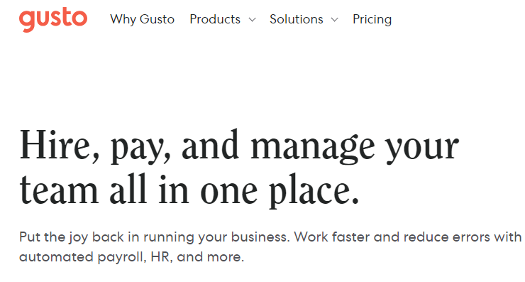 4. Gusto – Best HRIS And Payroll