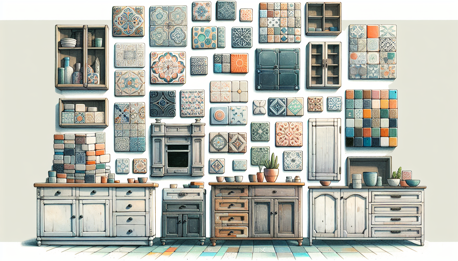 Upcycled tile and cabinetry options in a variety of styles